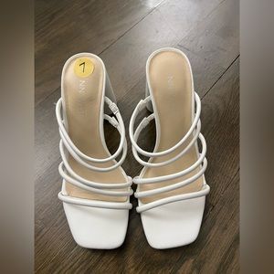 Nine West Mutli-Strap Square Toe Heel Sandals